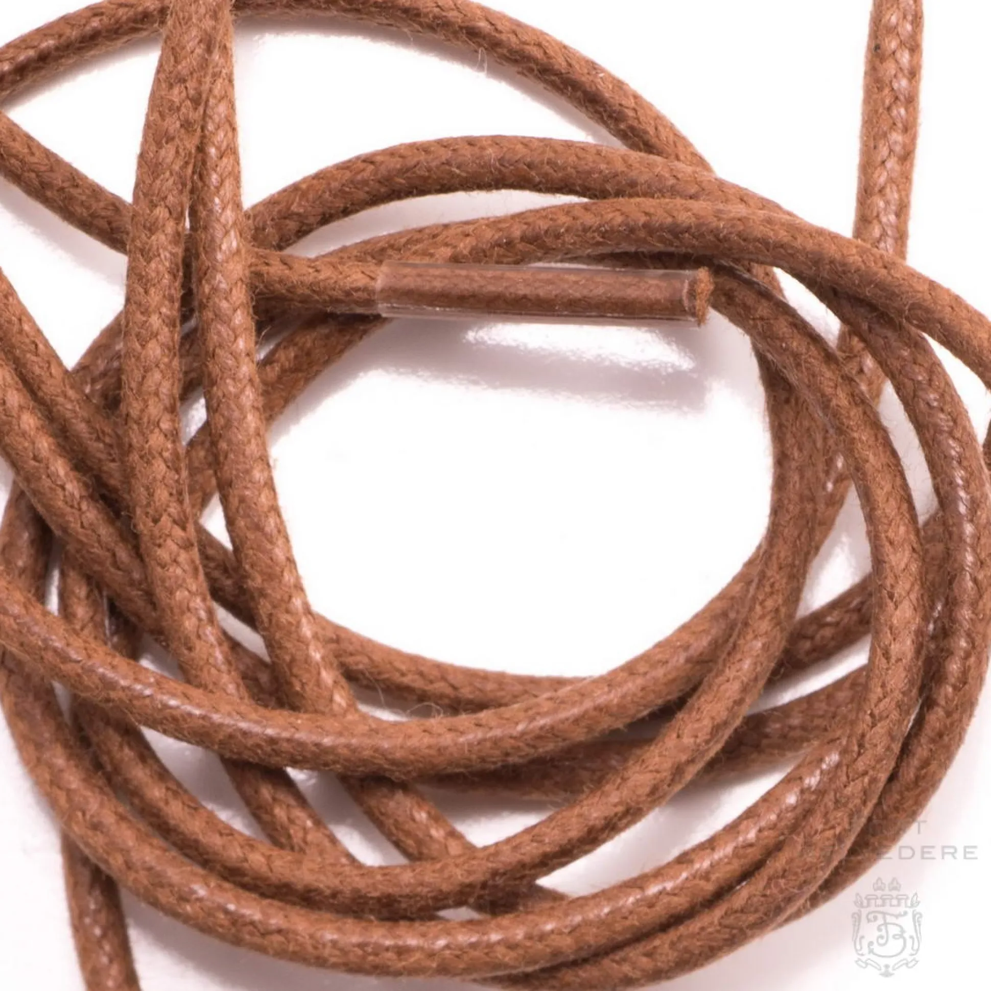 Round Brown Waxed Cotton Dress Shoelaces