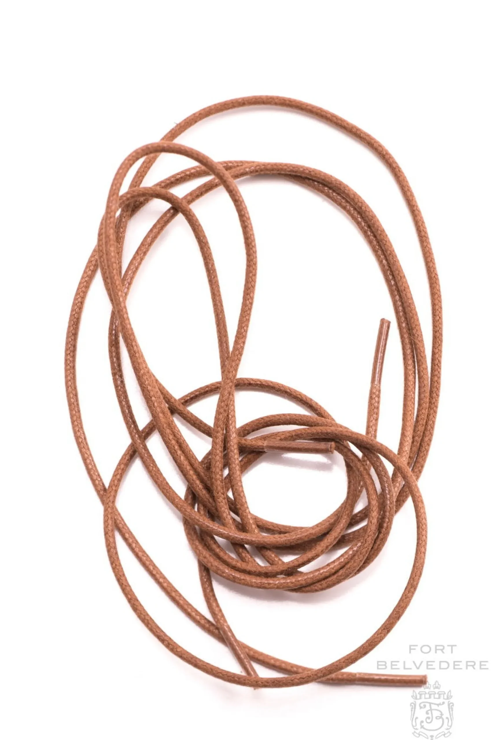 Round Brown Waxed Cotton Dress Shoelaces