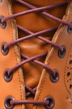 Round Burgundy Waxed Cotton Bootlaces