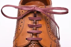Round Burgundy Waxed Cotton Shoelaces