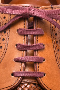 Round Burgundy Waxed Cotton Shoelaces