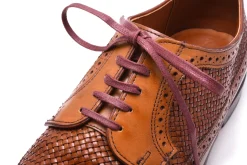 Round Burgundy Waxed Cotton Shoelaces