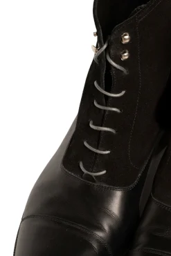 Round Charcoal Waxed Cotton Bootlaces