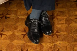 Round Charcoal Waxed Cotton Bootlaces