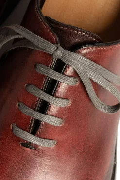 Round Charcoal Waxed Cotton Shoelaces