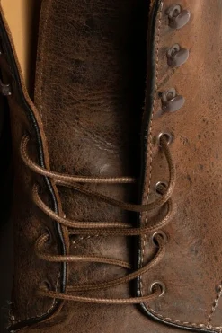 Round Coffee Brown Waxed Cotton Bootlaces