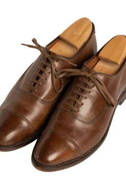 Round Coffee Brown Waxed Cotton Bootlaces