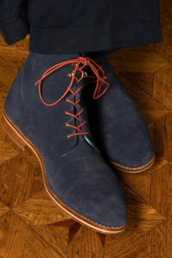 Round Copper Orange Waxed Cotton Bootlaces