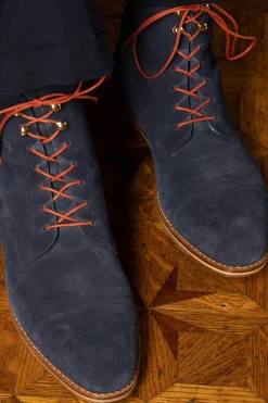 Round Copper Orange Waxed Cotton Bootlaces