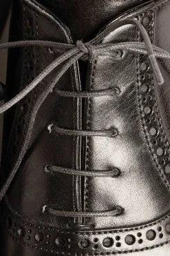 Round Dark Charcoal Waxed Cotton Shoelaces