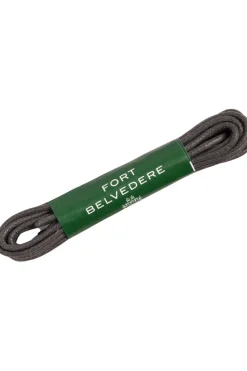 Round Dark Charcoal Waxed Cotton Bootlaces