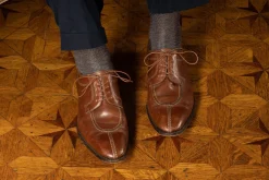 Round Dark Cognac Waxed Cotton Bootlaces
