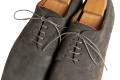 Round Dark Gray Waxed Cotton Bootlaces