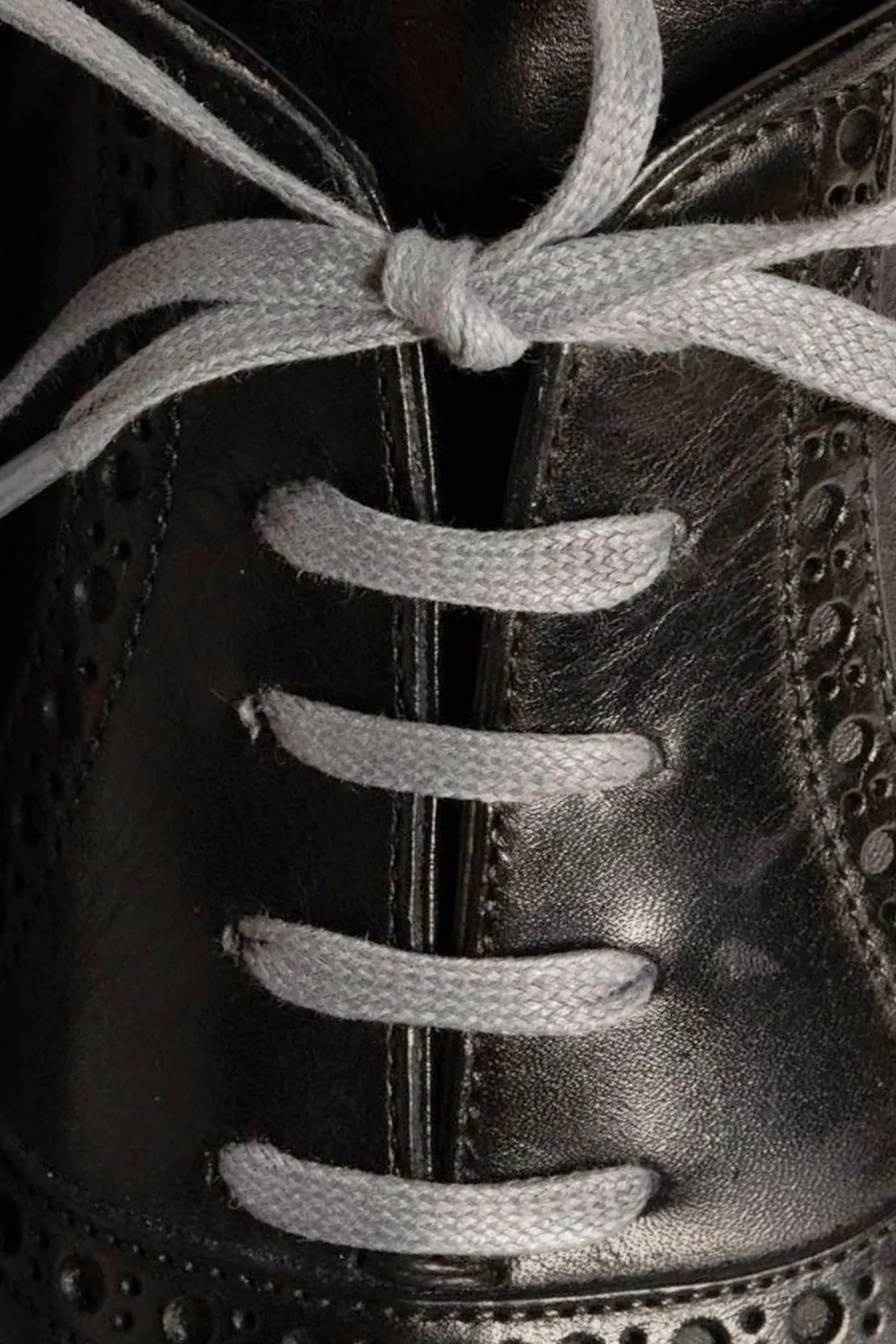 Round Dark Gray Waxed Cotton Bootlaces