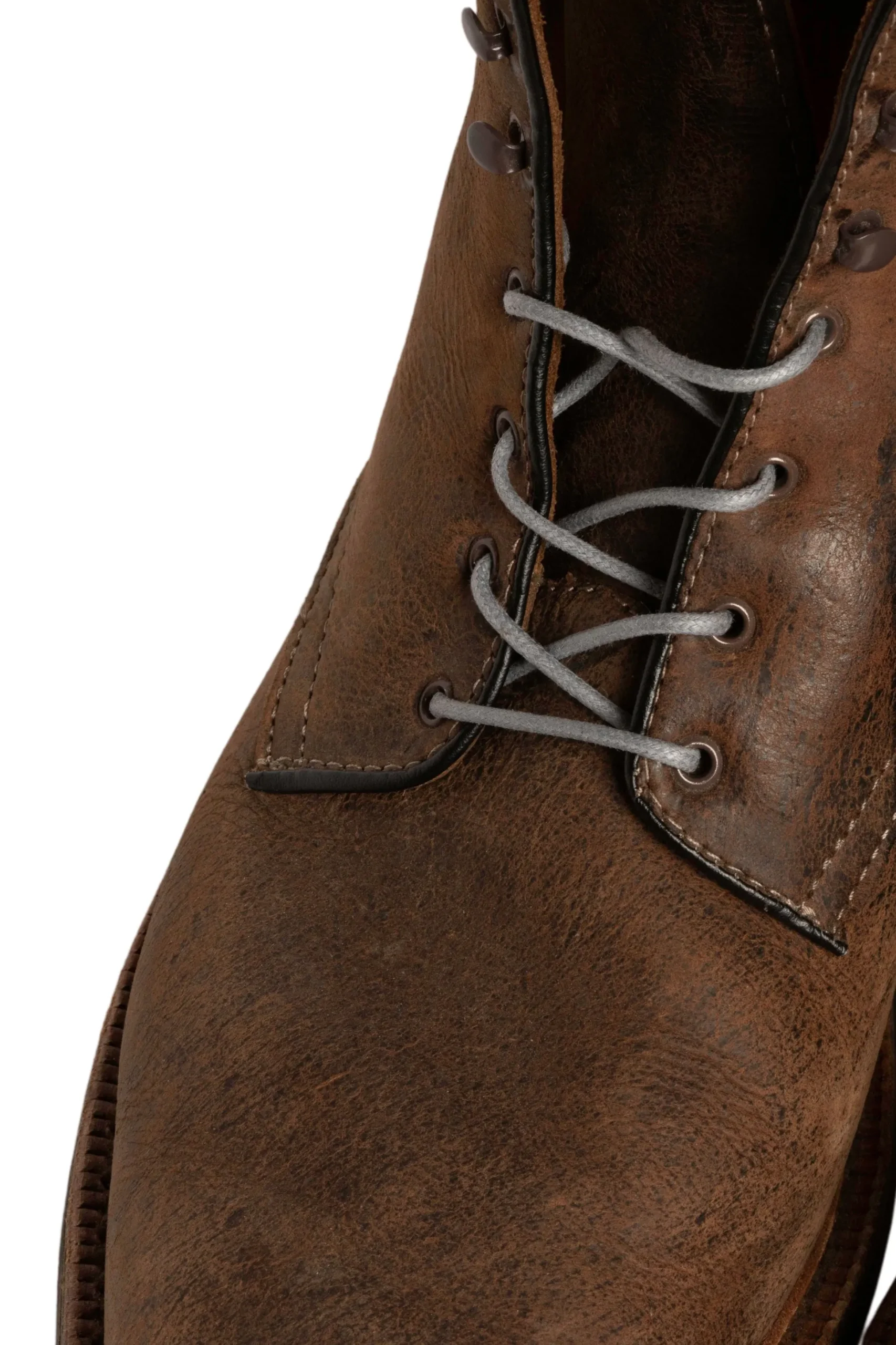 Round Dark Gray Waxed Cotton Bootlaces