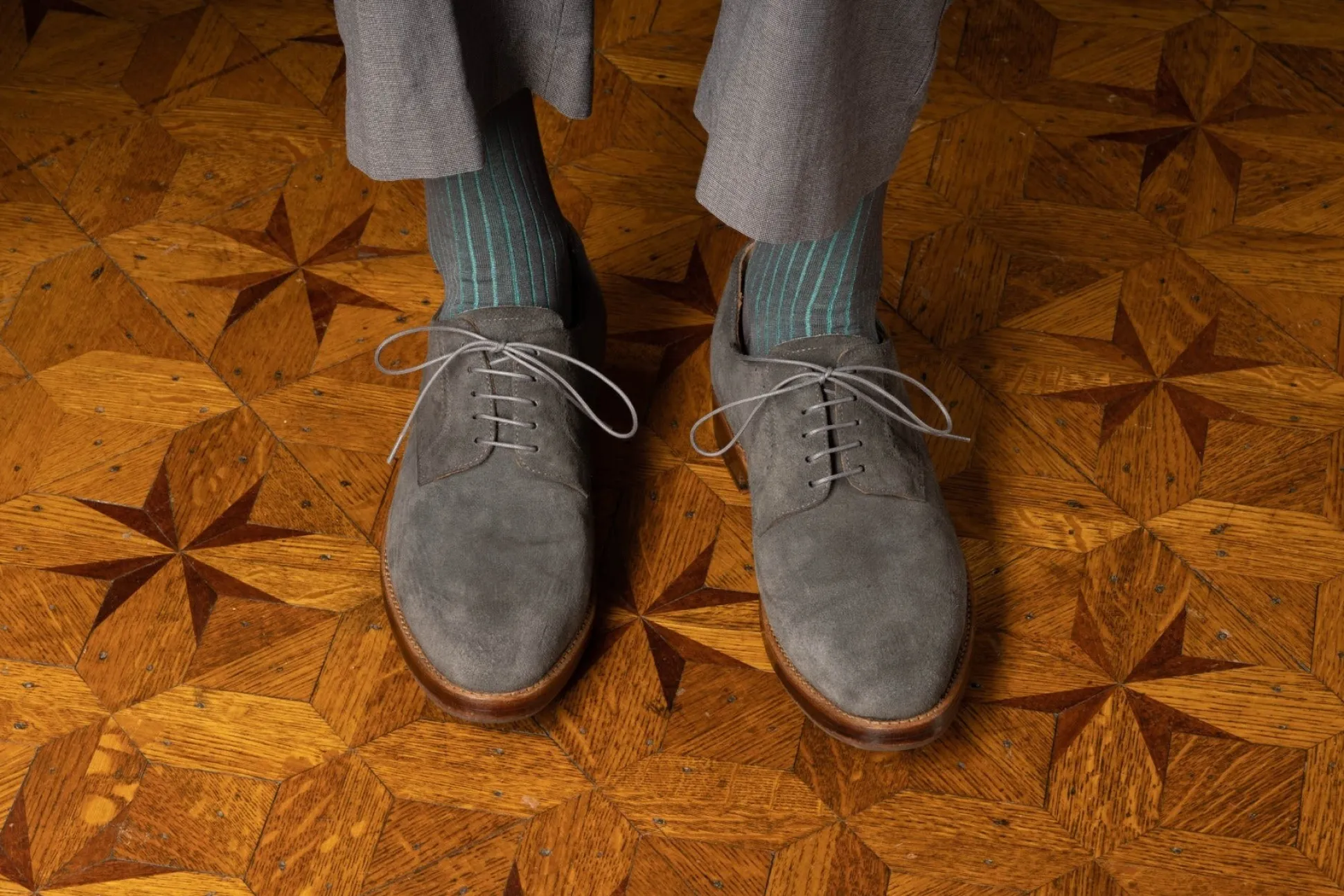 Round Dark Gray Waxed Cotton Bootlaces