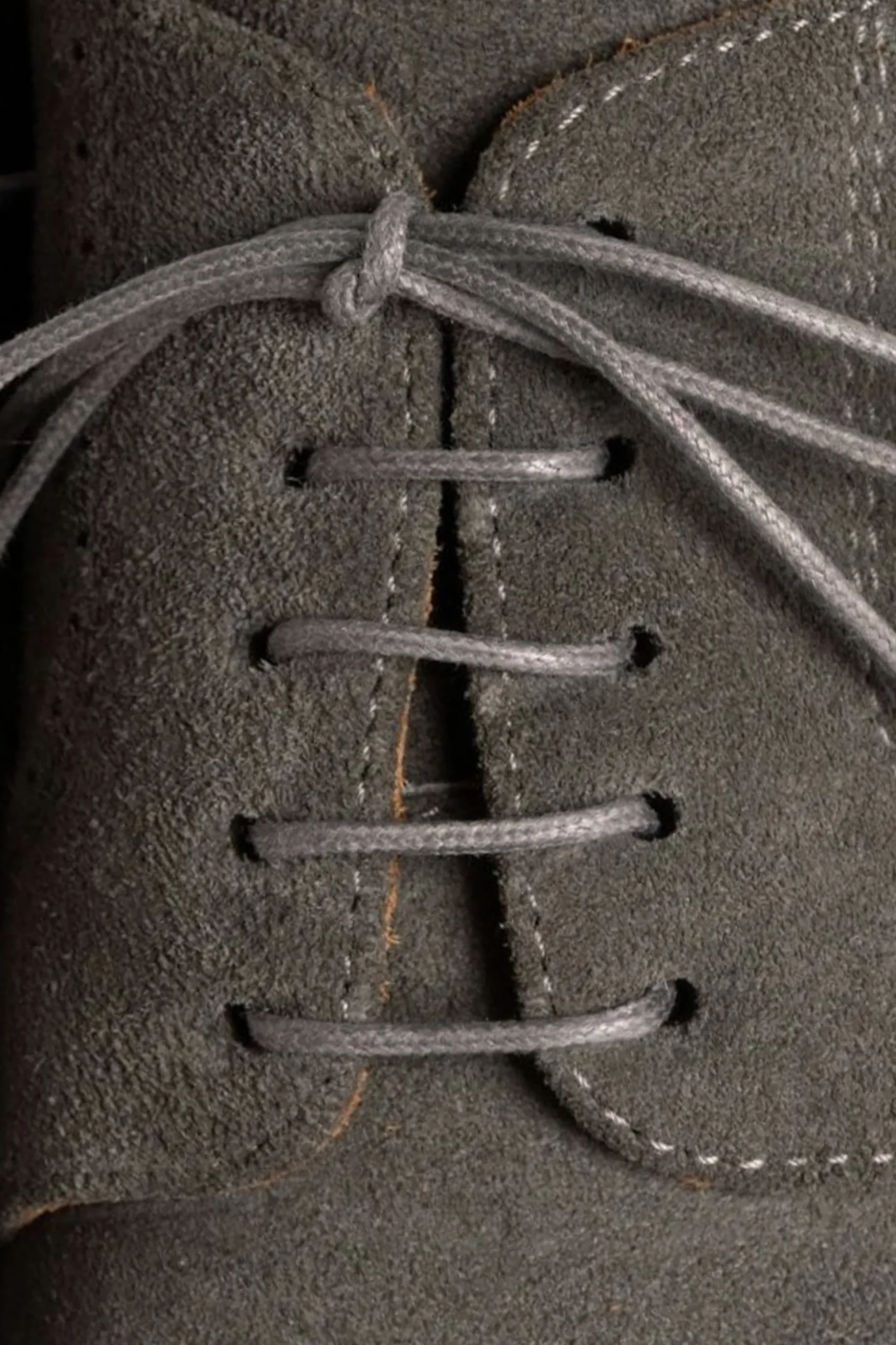 Round Dark Gray Waxed Cotton Bootlaces