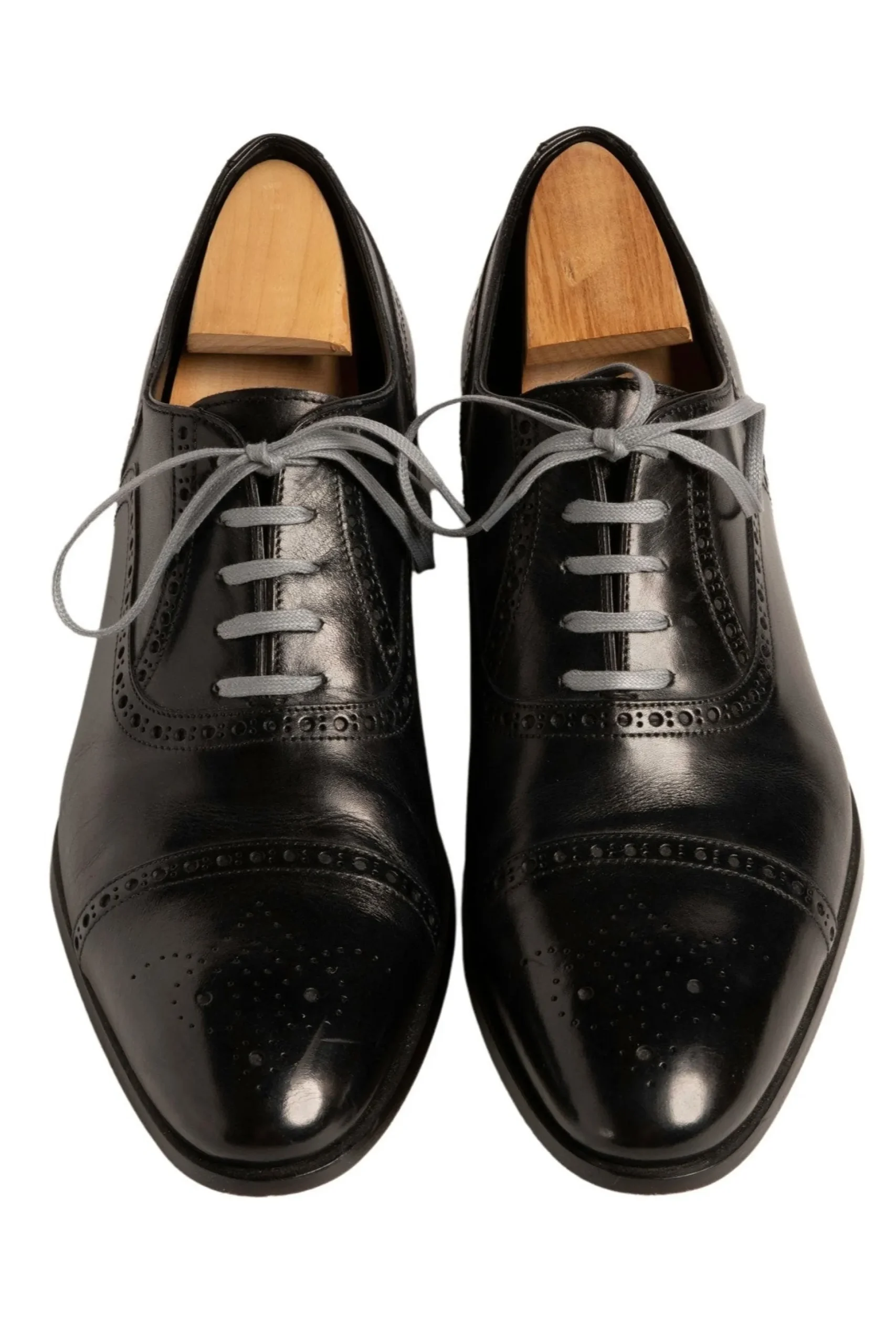 Round Dark Gray Waxed Cotton Bootlaces