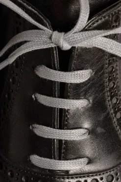 Round Dark Gray Waxed Cotton Shoelaces