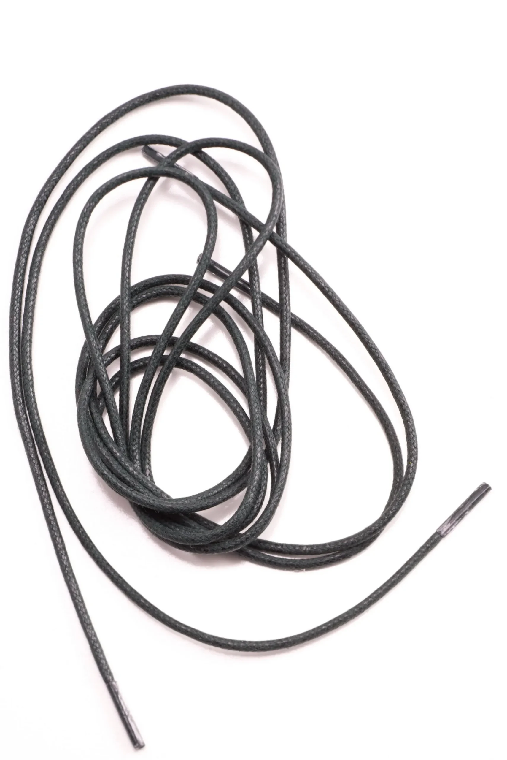 Round Dark Green Waxed Cotton Bootlaces