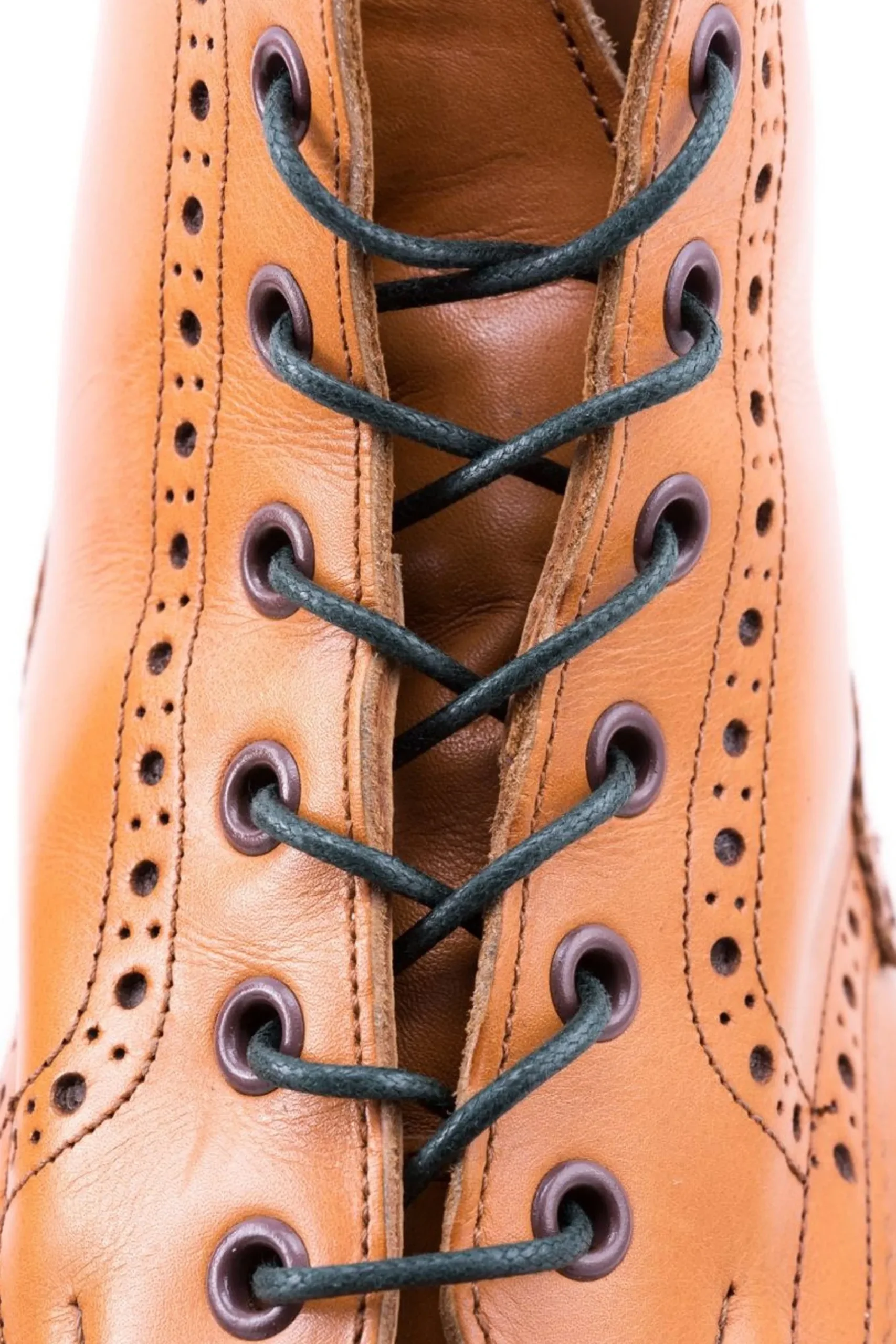 Round Dark Green Waxed Cotton Bootlaces