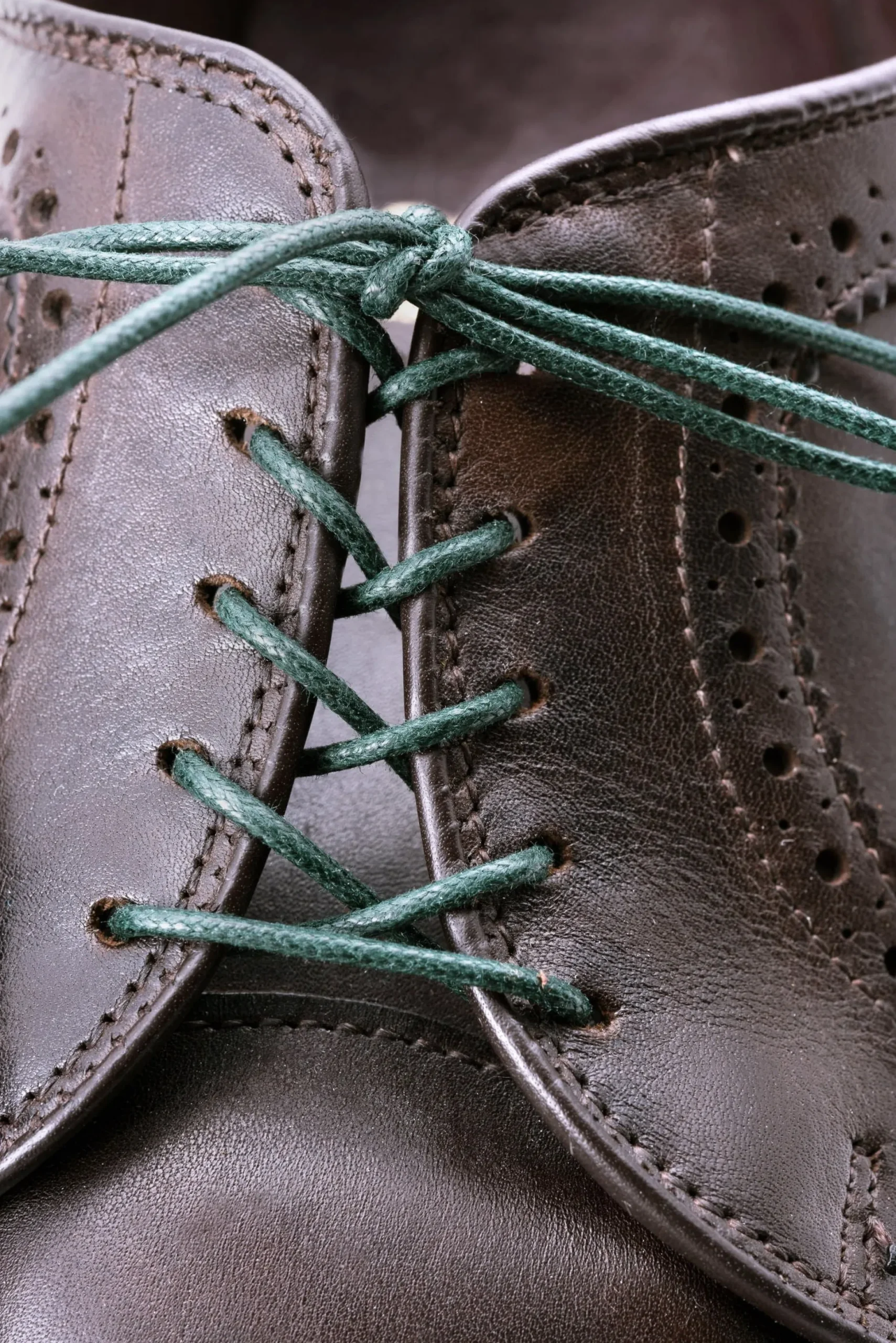Round Dark Green Waxed Cotton Bootlaces