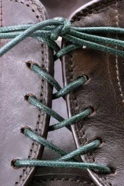 Round Dark Green Waxed Cotton Bootlaces