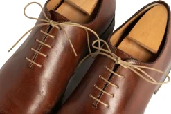 Round Dark Havana Brown Waxed Cotton Bootlaces