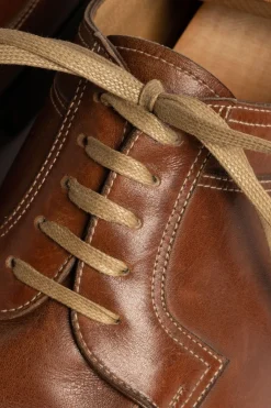 Round Dark Havana Brown Waxed Cotton Bootlaces