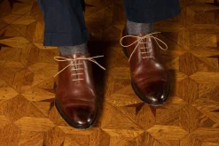 Round Dark Havana Waxed Cotton Shoelaces