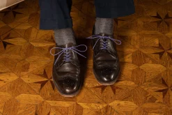 Round Dark Violet Waxed Cotton Bootlaces