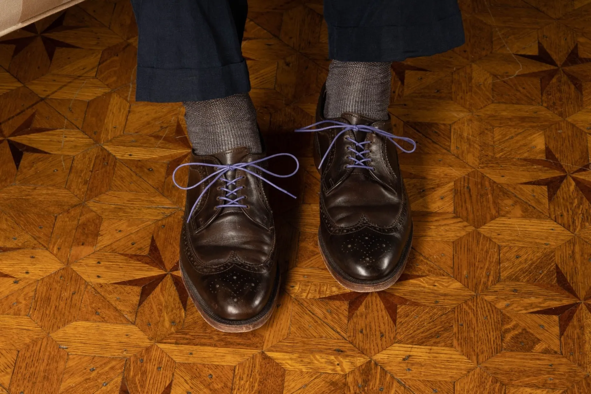 Round Dark Violet Waxed Cotton Bootlaces