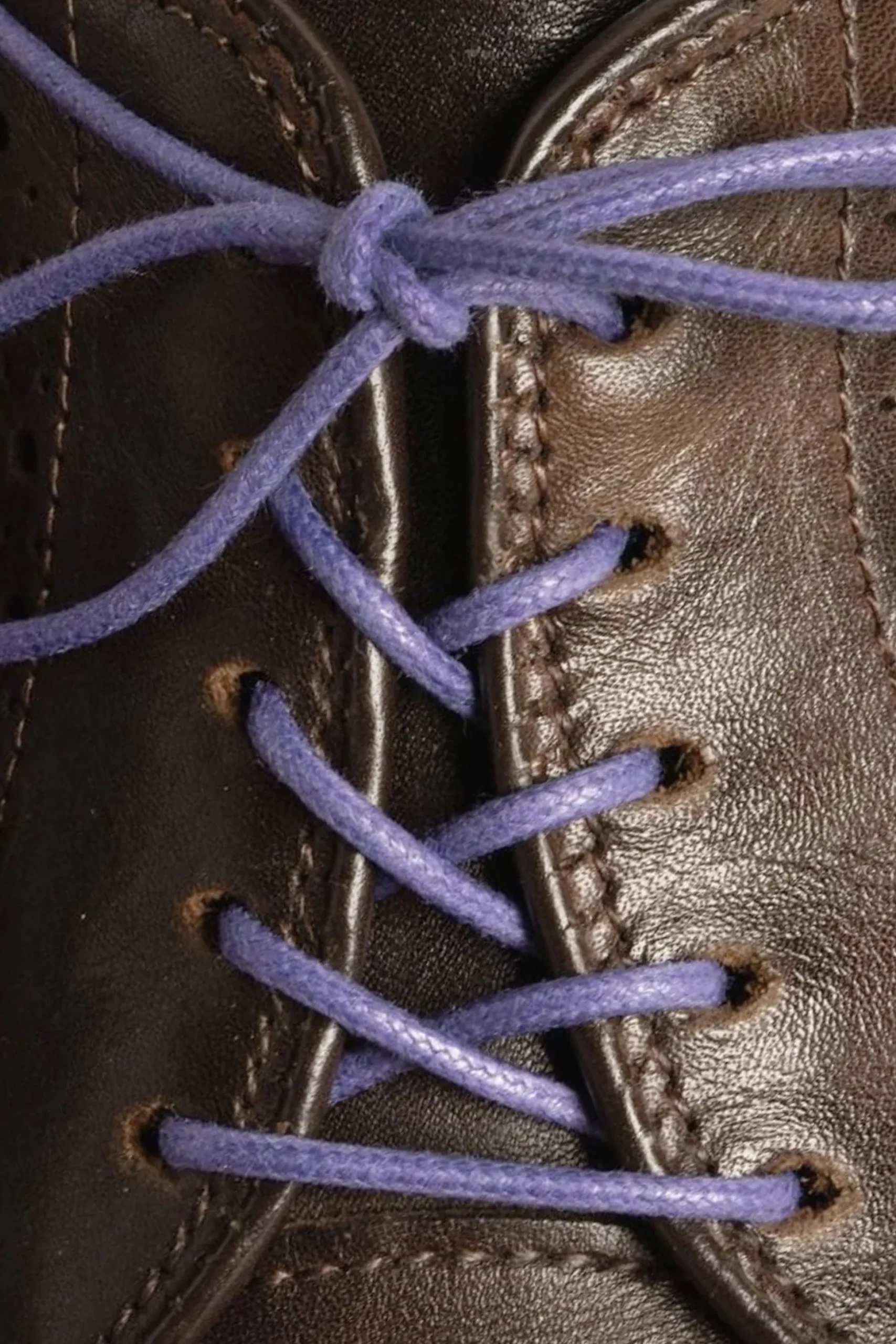 Round Dark Violet Waxed Cotton Bootlaces