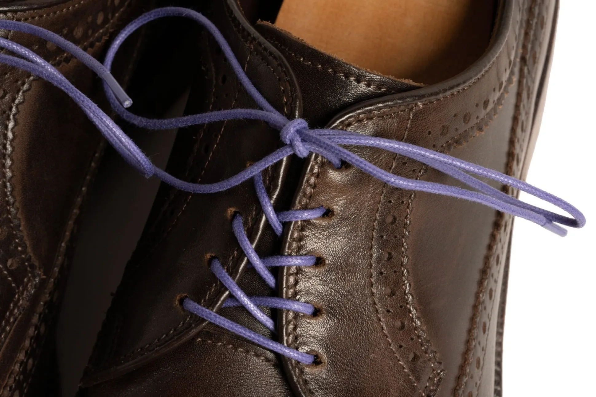 Round Dark Violet Waxed Cotton Bootlaces