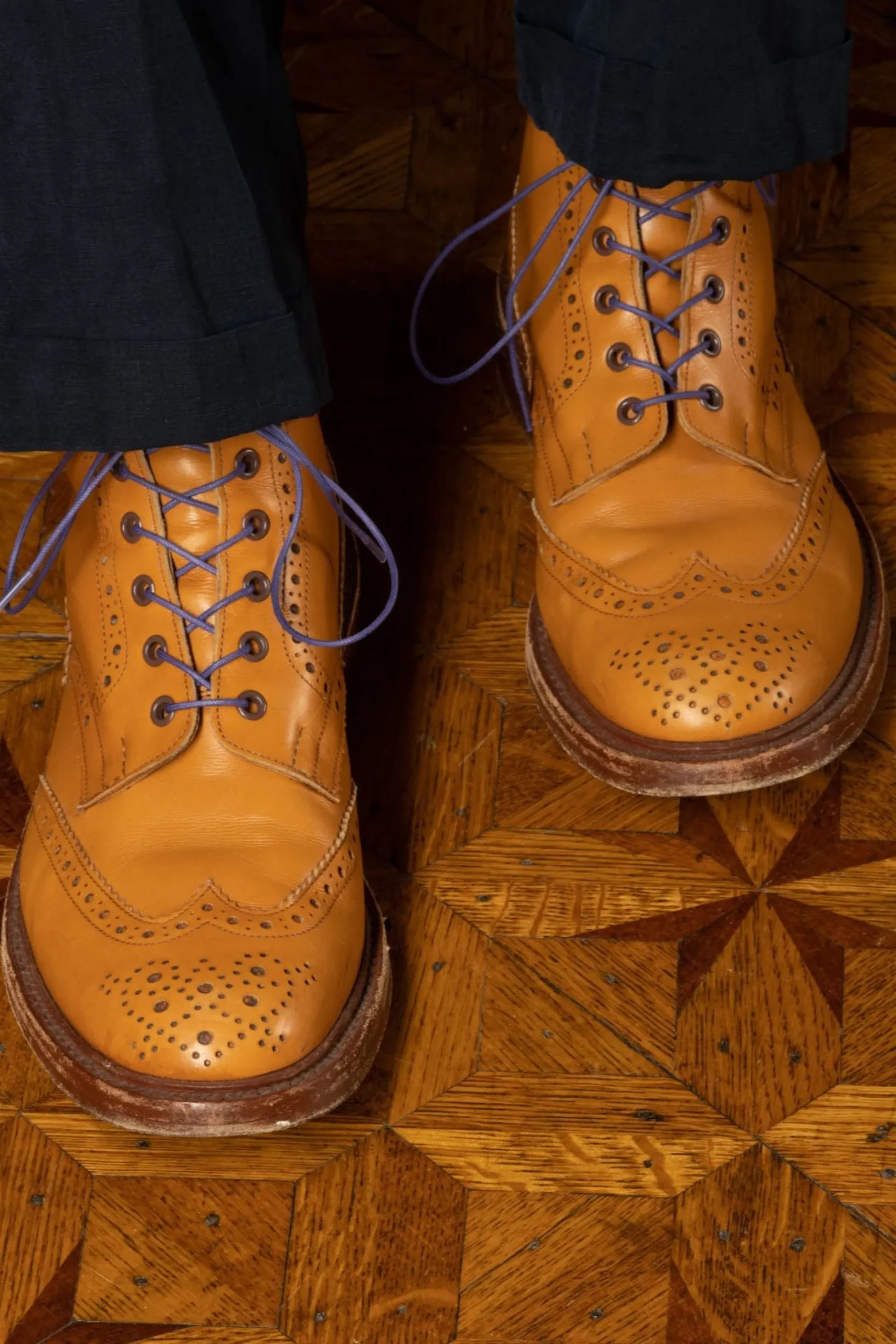Round Dark Violet Waxed Cotton Bootlaces