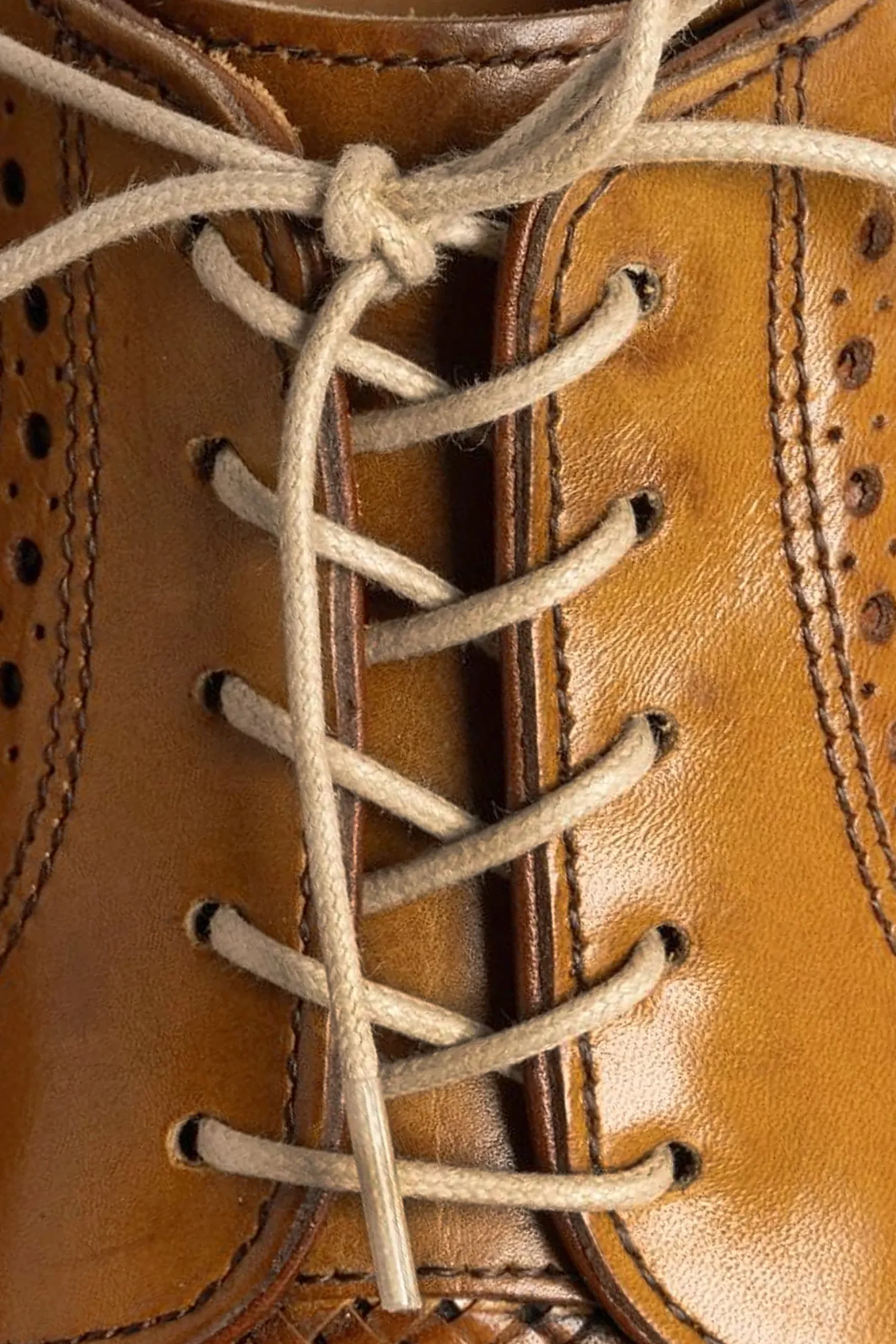 Round Intense Beige Waxed Cotton Shoelaces