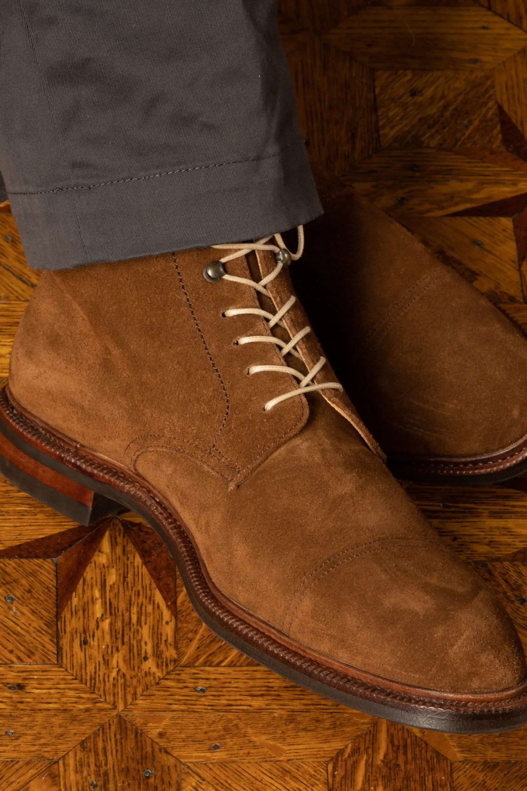 Round Intense Beige Waxed Cotton Bootlaces