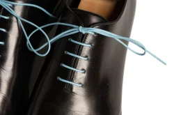 Round Light Blue Waxed Cotton Bootlaces