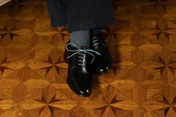 Round Light Blue Waxed Cotton Bootlaces