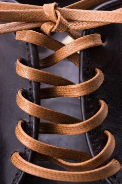 Round Light Brown Waxed Cotton Bootlaces