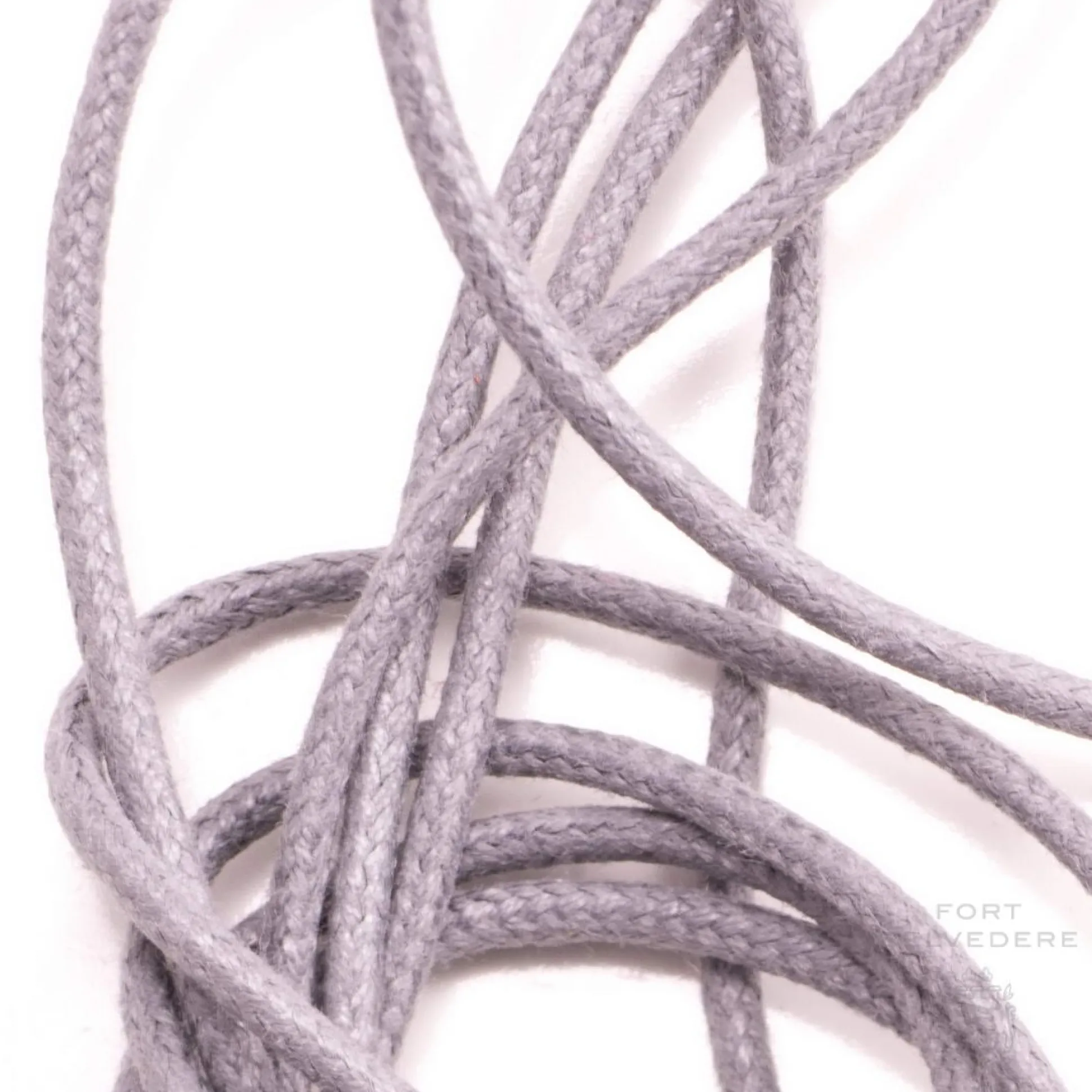 Round Light Gray Waxed Cotton Shoelaces