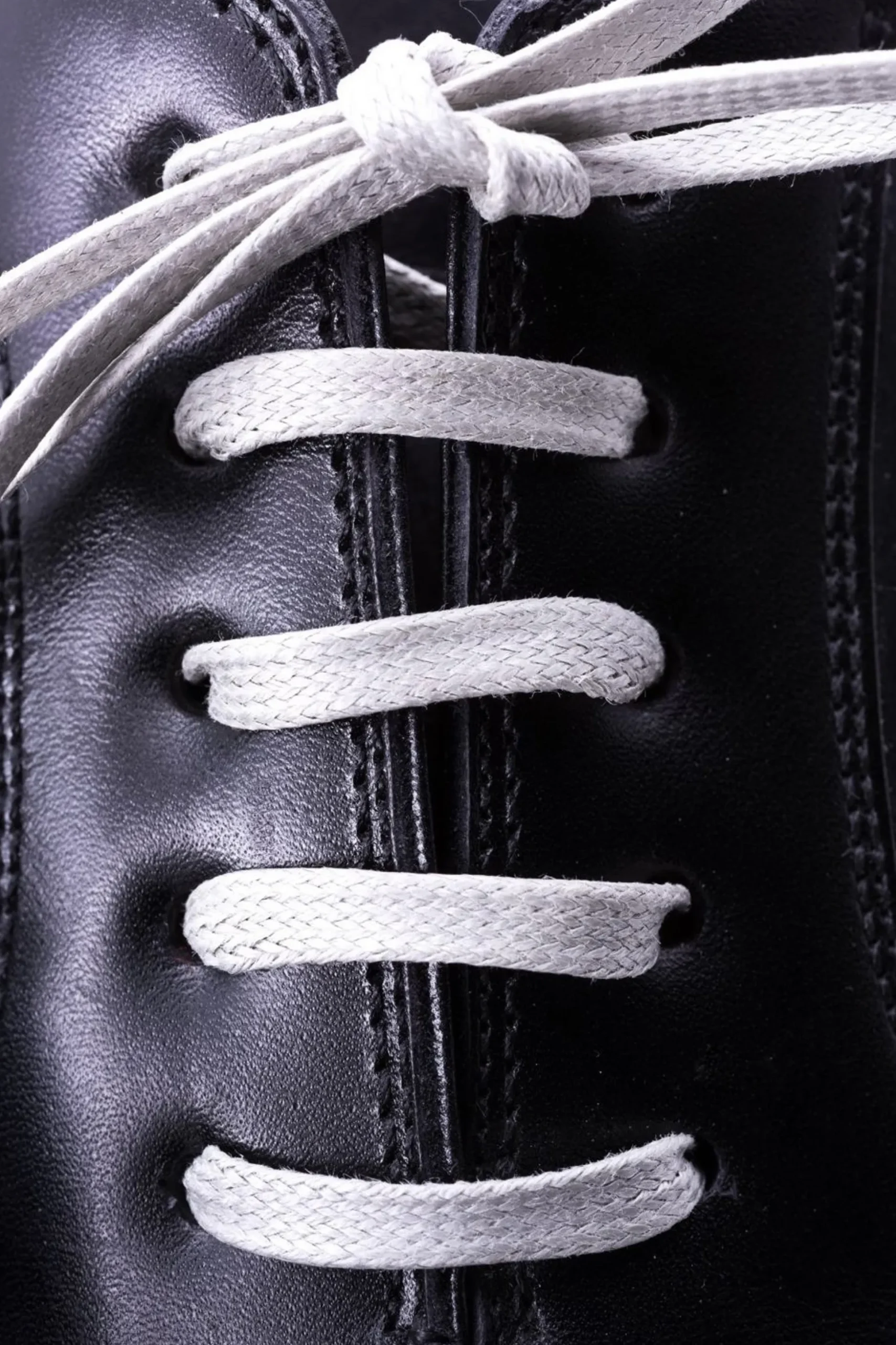 Round Light Gray Waxed Cotton Shoelaces