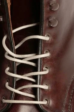 Round Medium Gray Waxed Cotton Bootlaces