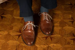 Round Medium Gray Waxed Cotton Shoelaces