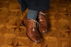 Round Medium Gray Waxed Cotton Shoelaces
