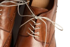 Round Medium Gray Waxed Cotton Shoelaces