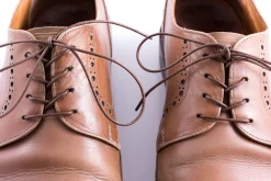 Round Mid Brown Waxed Cotton Bootlaces