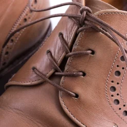 Round Mid Brown Waxed Cotton Bootlaces