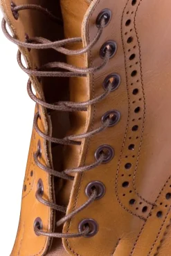 Round Mid Brown Waxed Cotton Shoelaces