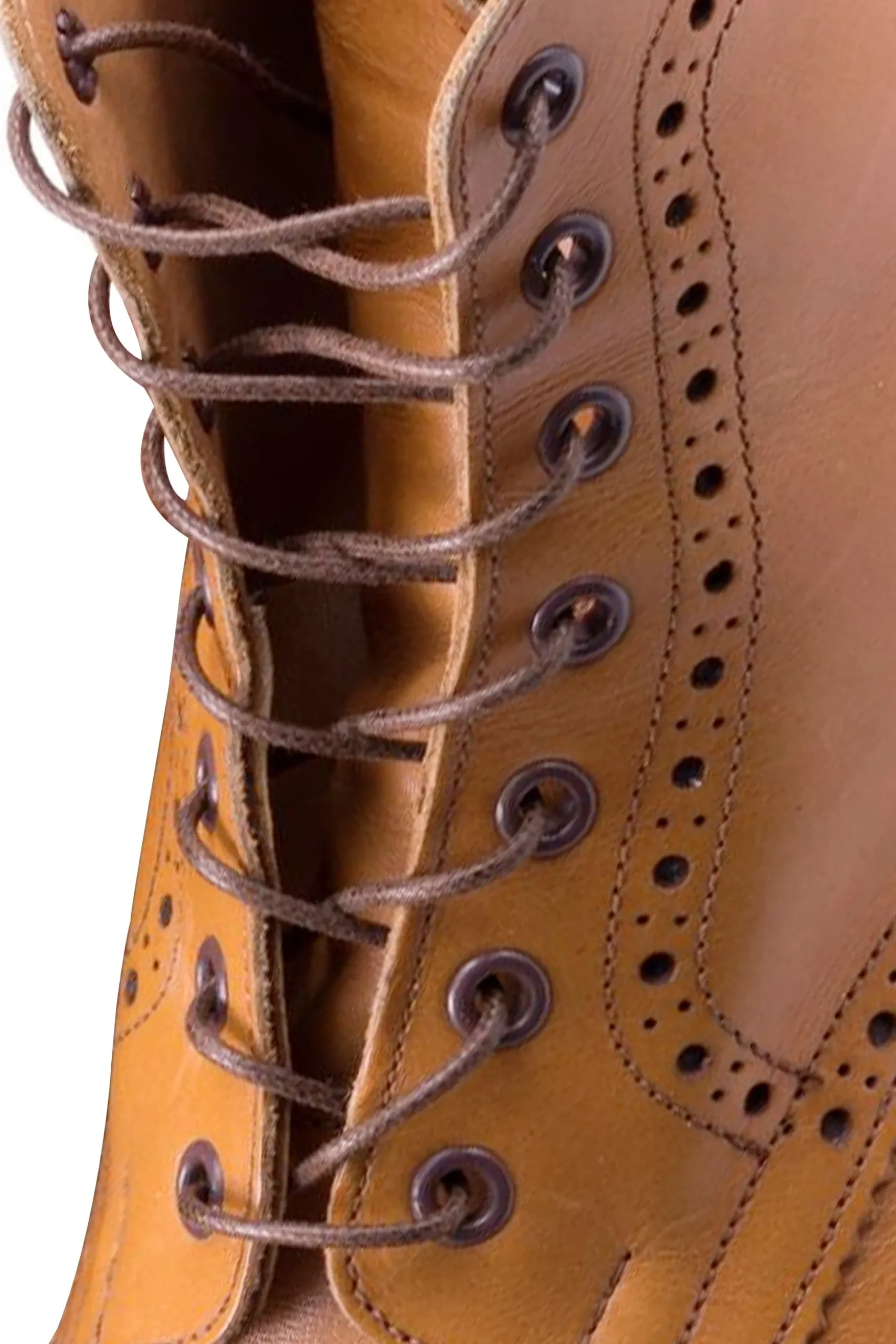 Round Mid Brown Waxed Cotton Shoelaces